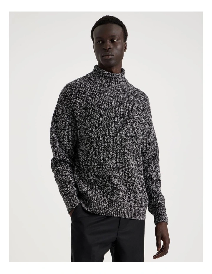 Roll Neck Knit in Black image 3