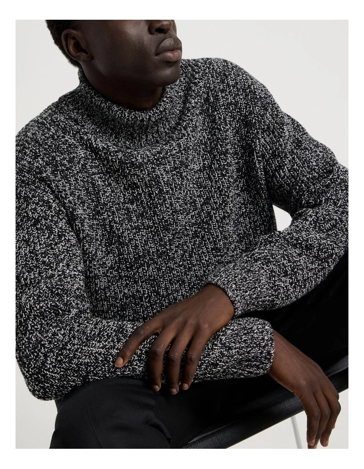 Roll Neck Knit in Black image 4