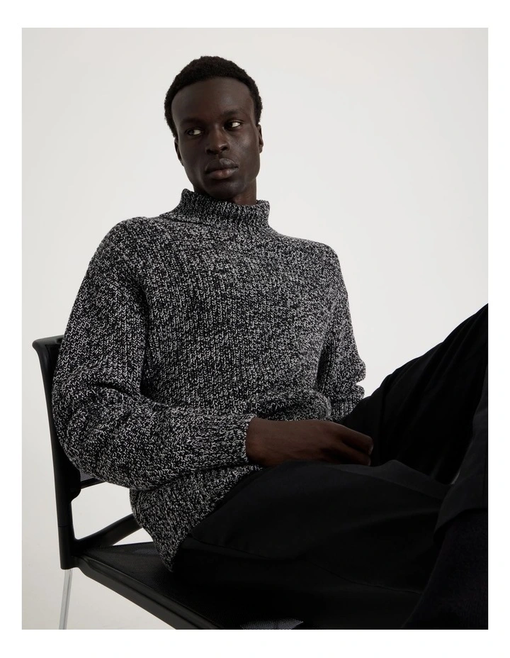 Roll Neck Knit in Black image 5