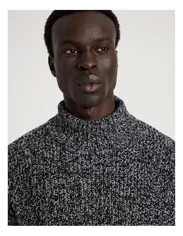 Roll Neck Knit in Black image 7