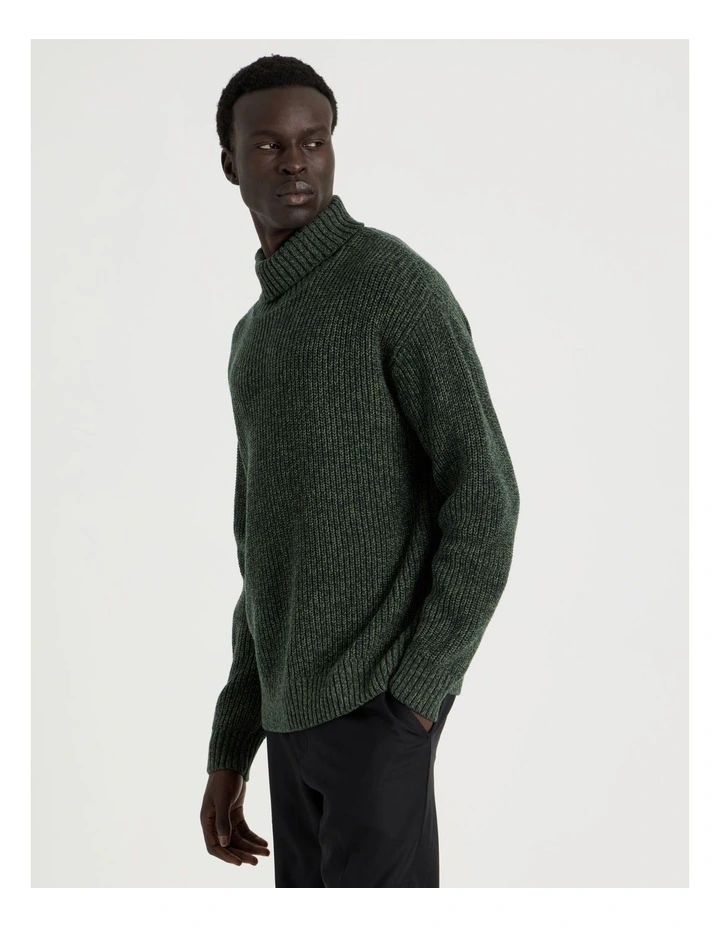 Roll Neck Knit in Green image 3