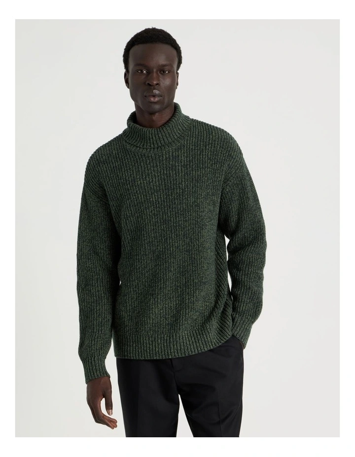 Roll Neck Knit in Green image 7