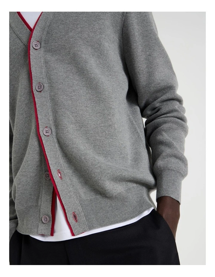Contrast Detail Cardigan in Charcoal image 7