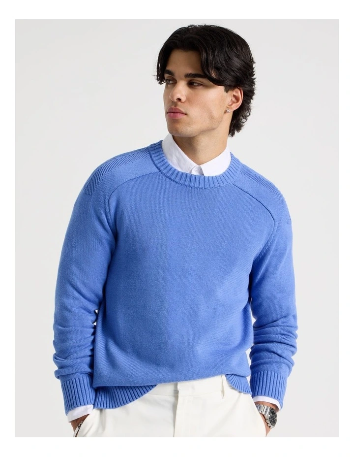 Crew Neck Knit in Blue image 4