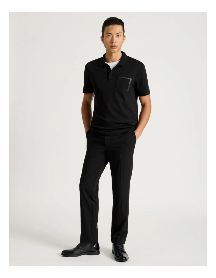 Double Pocket Polo in Black image 3