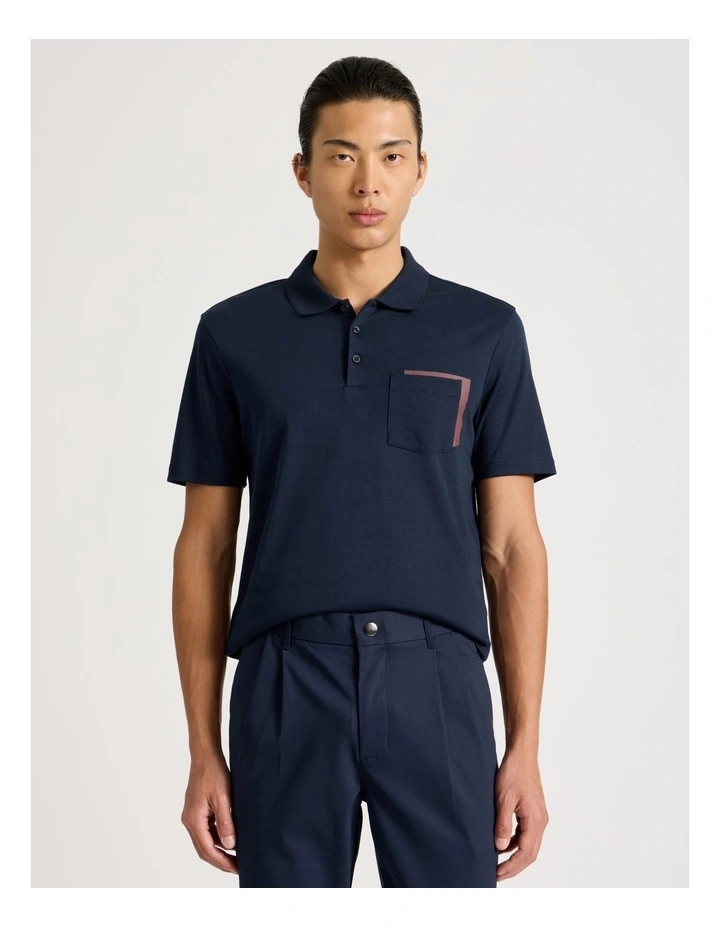 Double Pocket Polo in Navy image 1