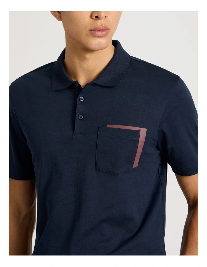 Double Pocket Polo in Navy image 4
