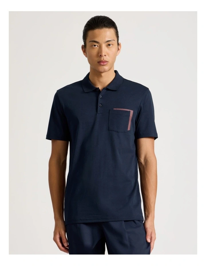 Double Pocket Polo in Navy image 5
