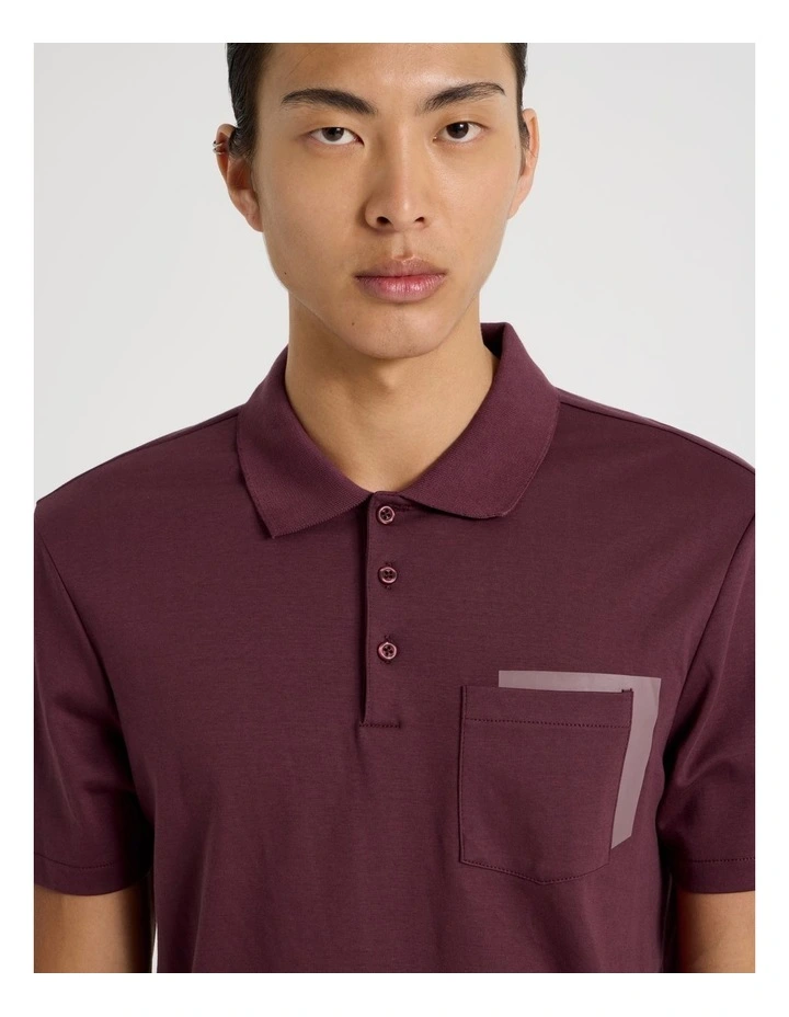 Double Pocket Polo in Burgundy image 2