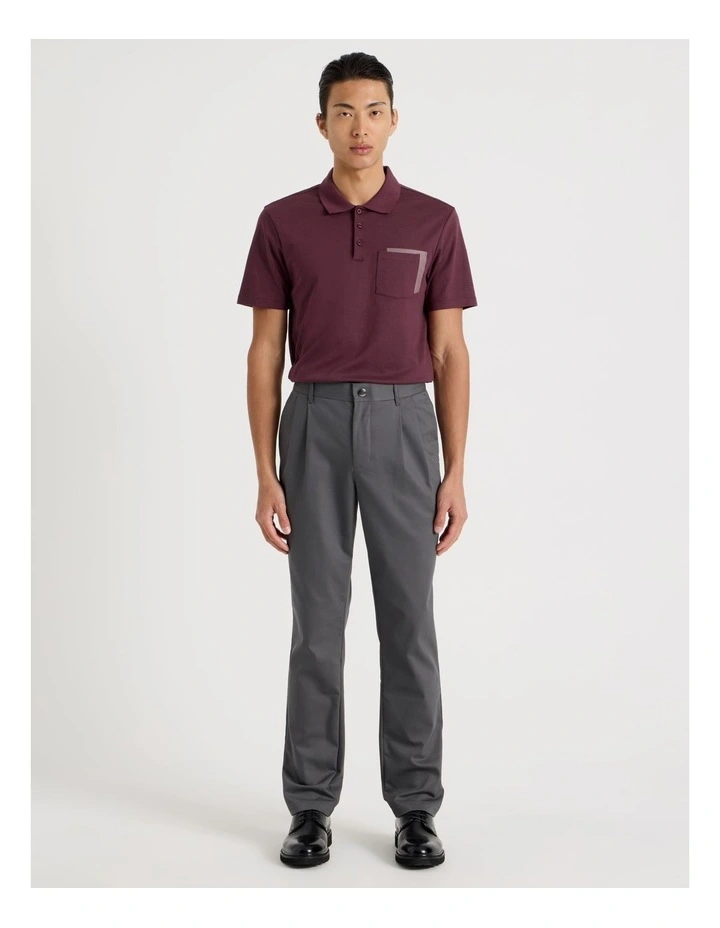 Double Pocket Polo in Burgundy image 3