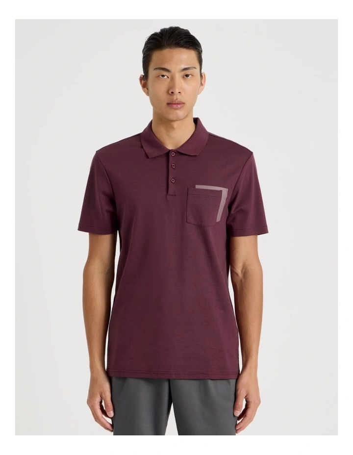 Double Pocket Polo in Burgundy image 5