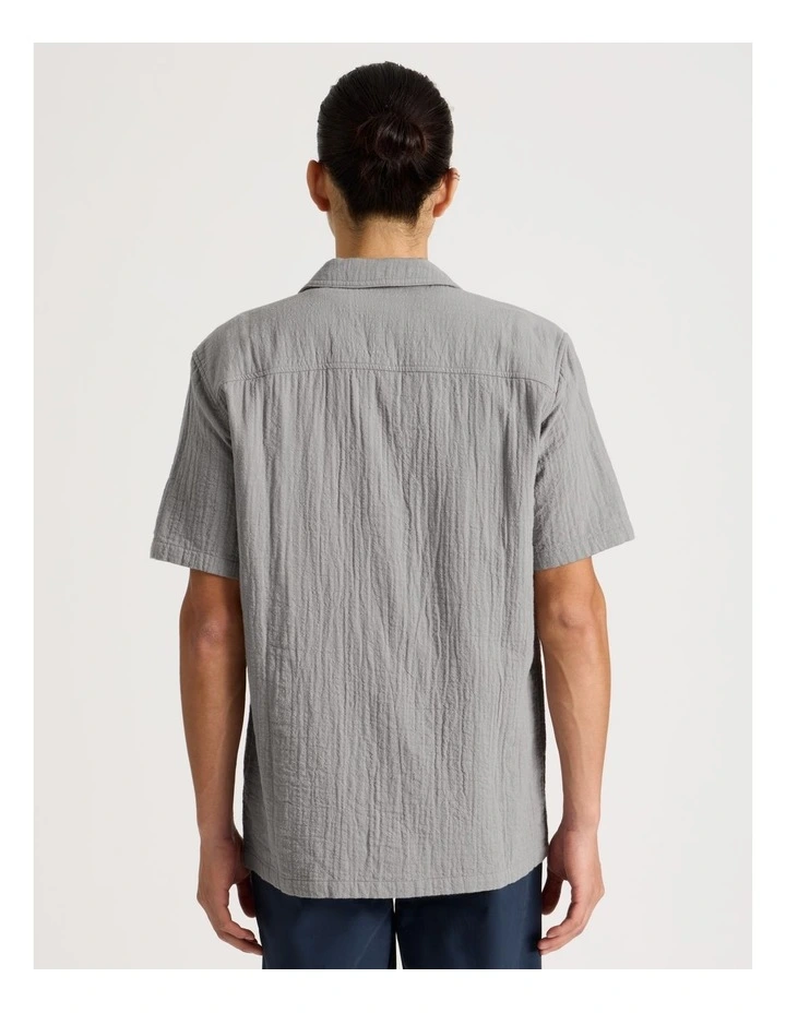 Cotton Short Sleeve Shirt in Grey image 6