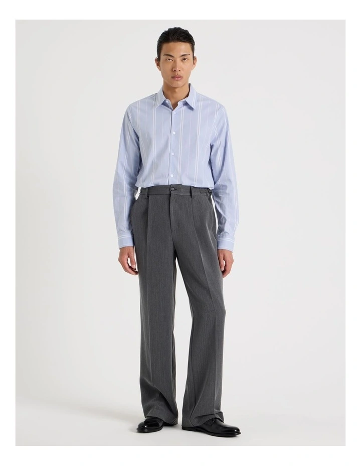 Relaxed Striped Long Sleeve Shirt in Blue image 2