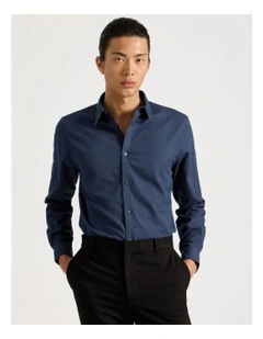 Long Sleeve Button Up Shirt in Navy