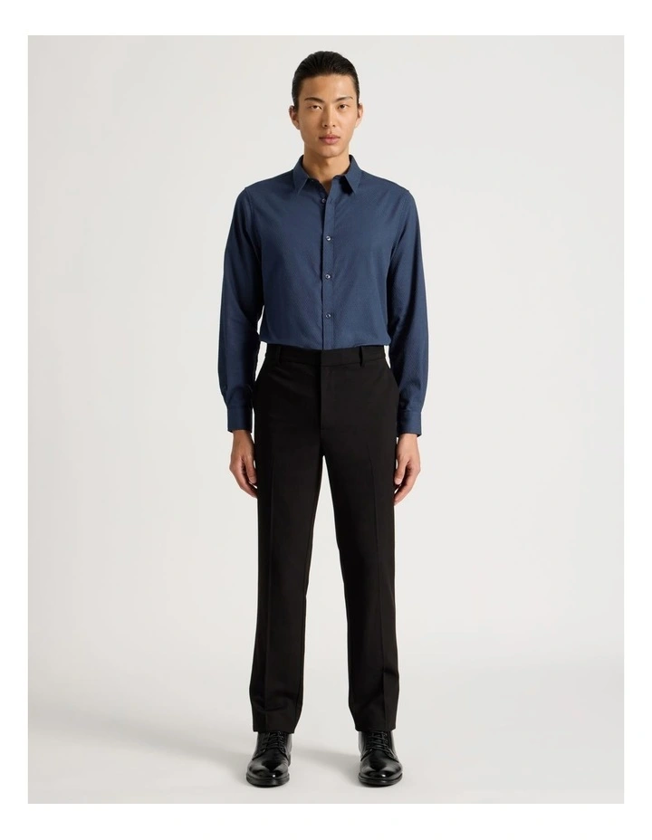 Long Sleeve Button Up Shirt in Navy image 2