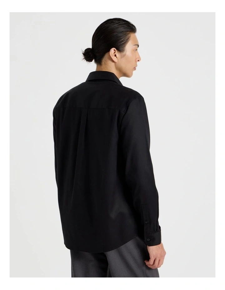 Long Sleeve With Chest Pocket Shirt in Black image 5