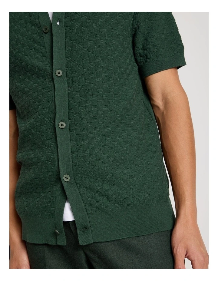 Knit Short Sleeve Shirt in Green image 5
