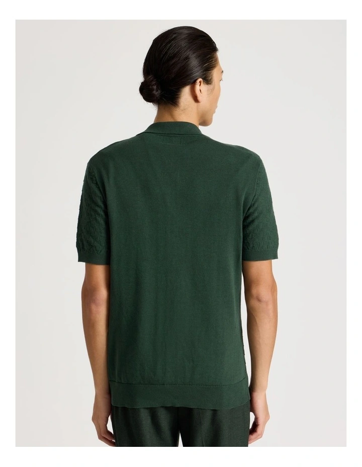 Knit Short Sleeve Shirt in Green image 6