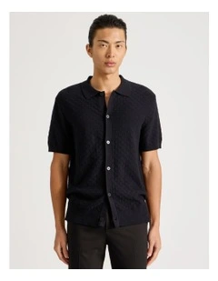 Knit Short Sleeve Shirt Black