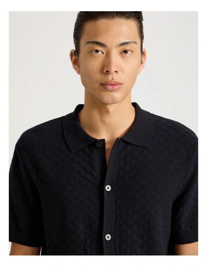 Knit Short Sleeve Shirt Black image 4