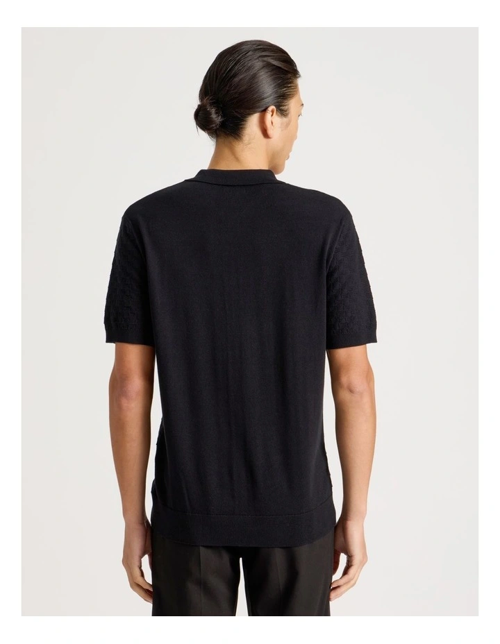 Knit Short Sleeve Shirt Black image 5