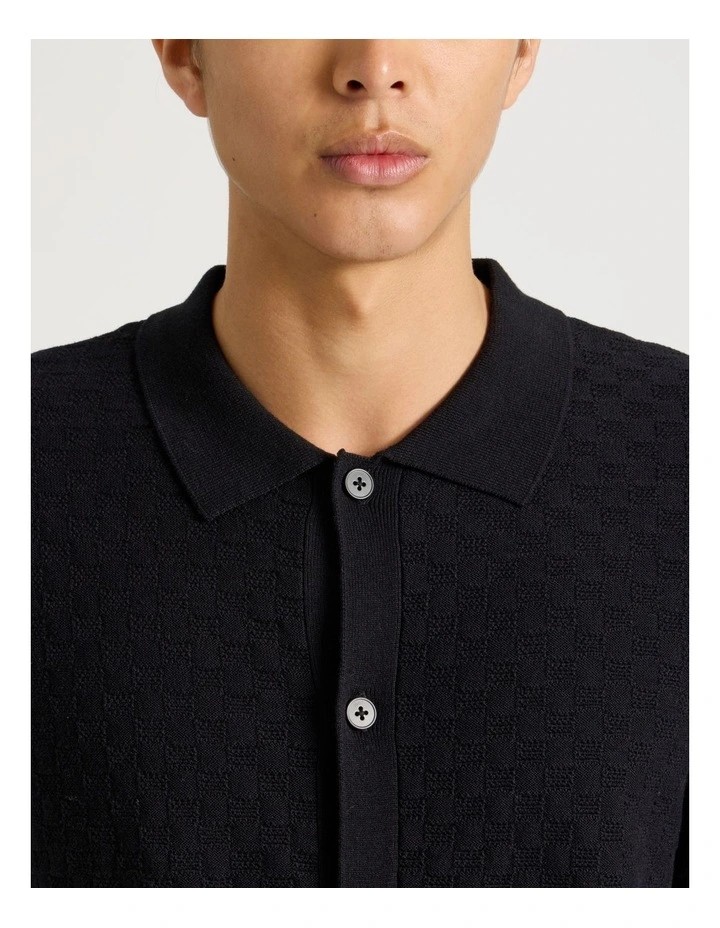 Knit Short Sleeve Shirt Black image 6
