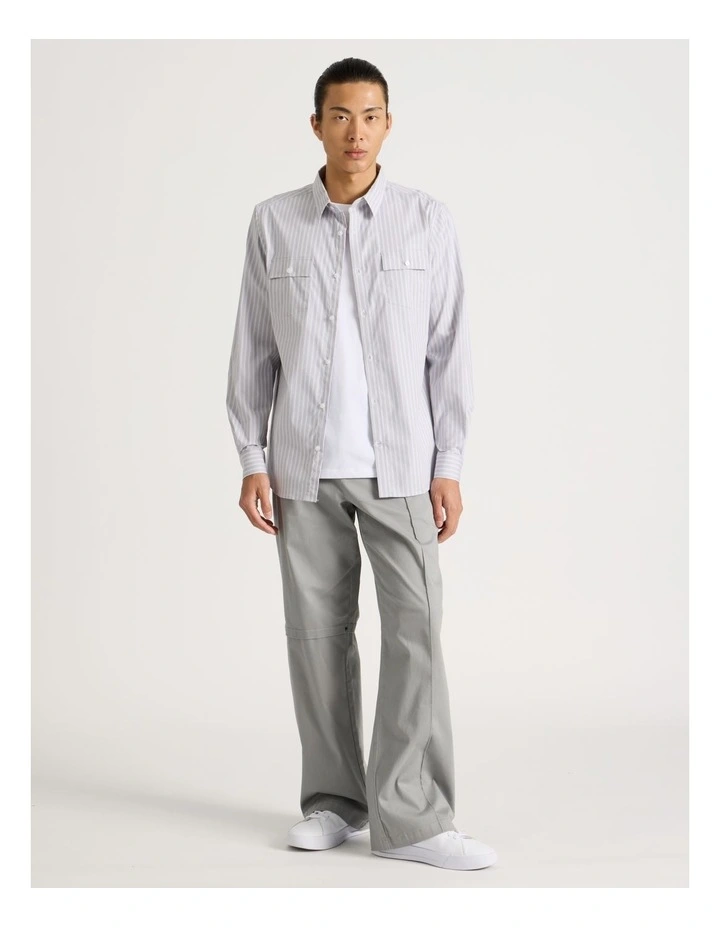Long Sleeve Striped Shirt in Grey image 2