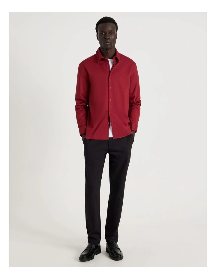 Relaxed Fit Long Sleeve Shirt in Red image 4