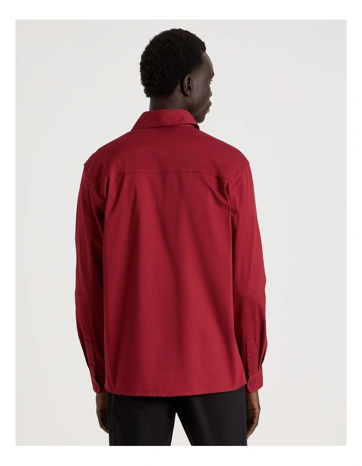 Relaxed Fit Long Sleeve Shirt in Red image 6