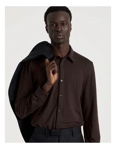 Soft Touch Slim Fit Shirt in Brown