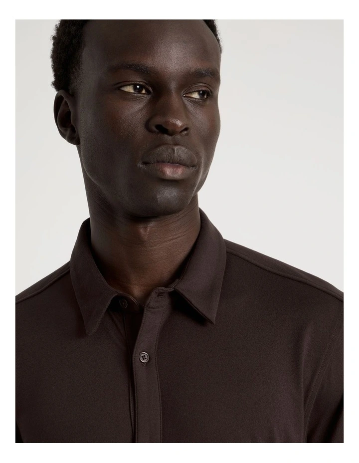 Soft Touch Slim Fit Shirt in Brown image 4