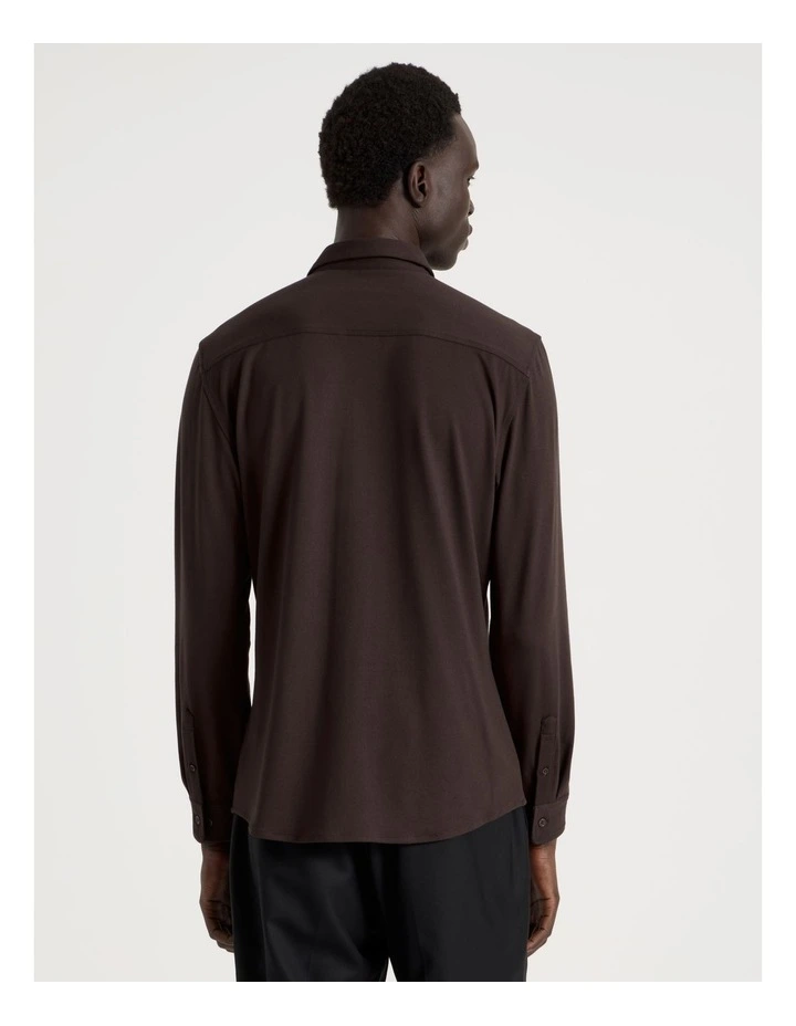 Soft Touch Slim Fit Shirt in Brown image 6