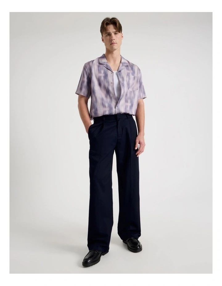 Resort Collar Printed Short Sleeve Shirt in Crimson image 2