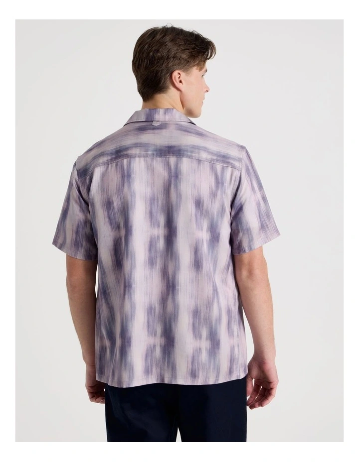 Resort Collar Printed Short Sleeve Shirt in Crimson image 6