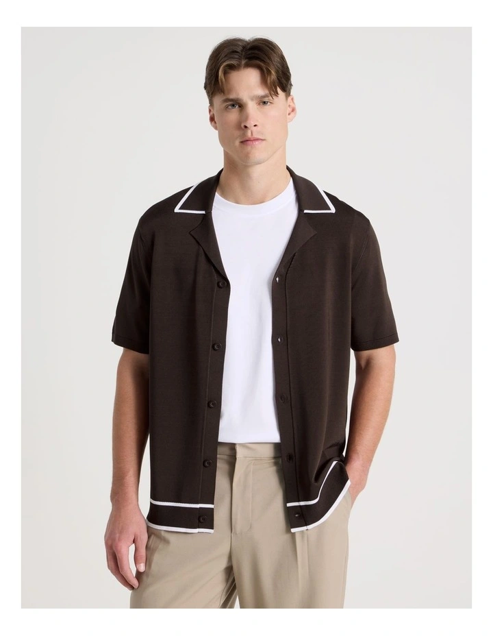 Short Sleeve Shirt in Chocolate image 1