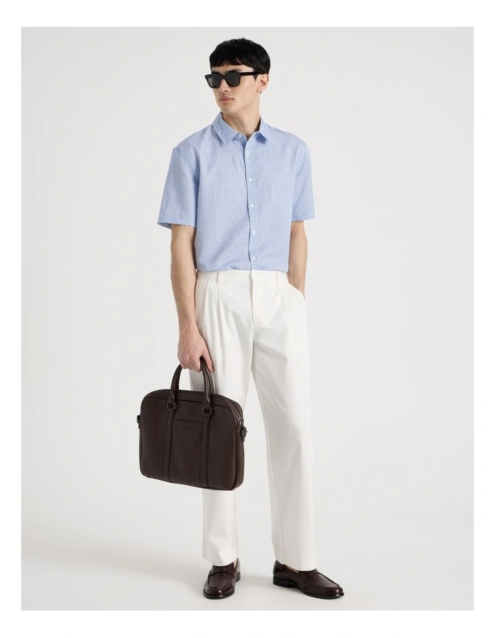 Geo Print Short Sleeve Shirt in Blue image 2