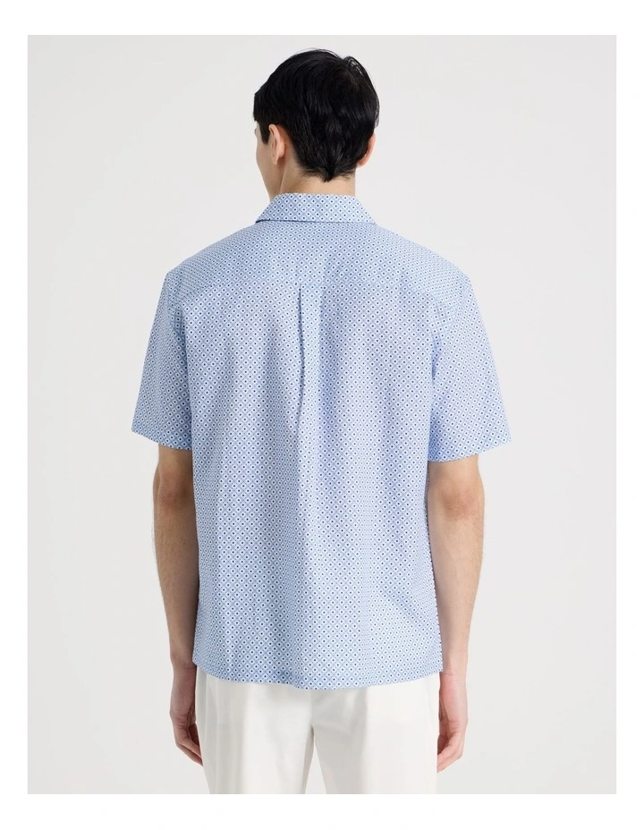 Geo Print Short Sleeve Shirt in Blue image 6
