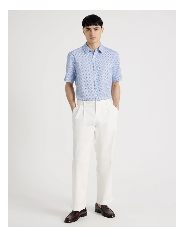 Geo Print Short Sleeve Shirt in Blue image 7