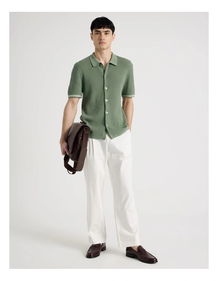 Short Sleeve Knit Shirt in Green image 4