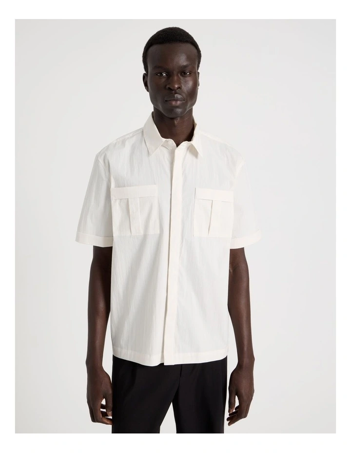 Utility Pocket Short Sleeve Shirt in White image 5