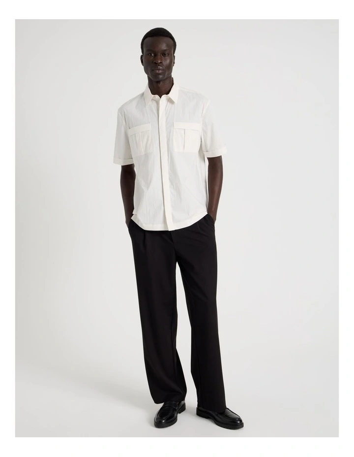 Utility Pocket Short Sleeve Shirt in White image 7