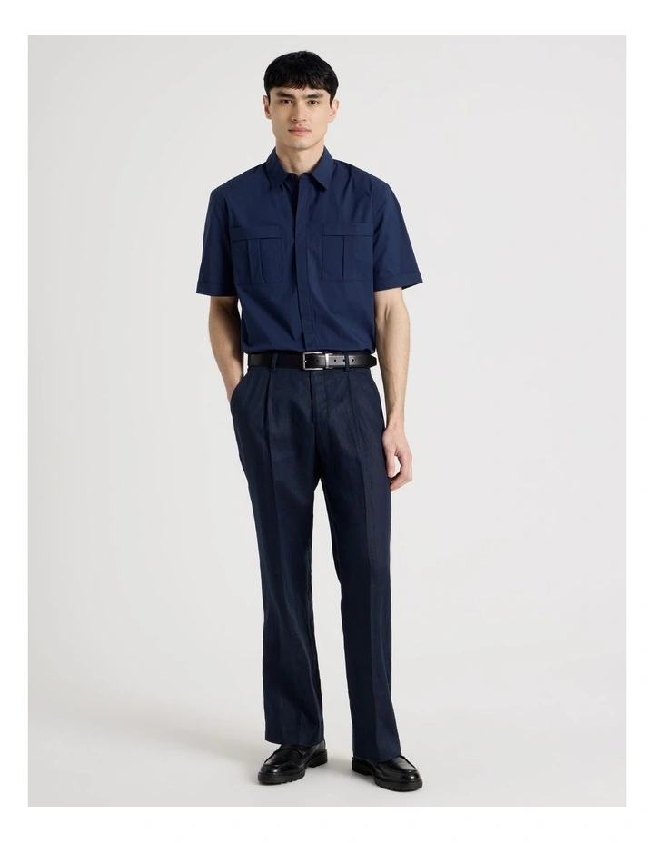 Utility Pocket Short Sleeve Shirt in Navy image 4