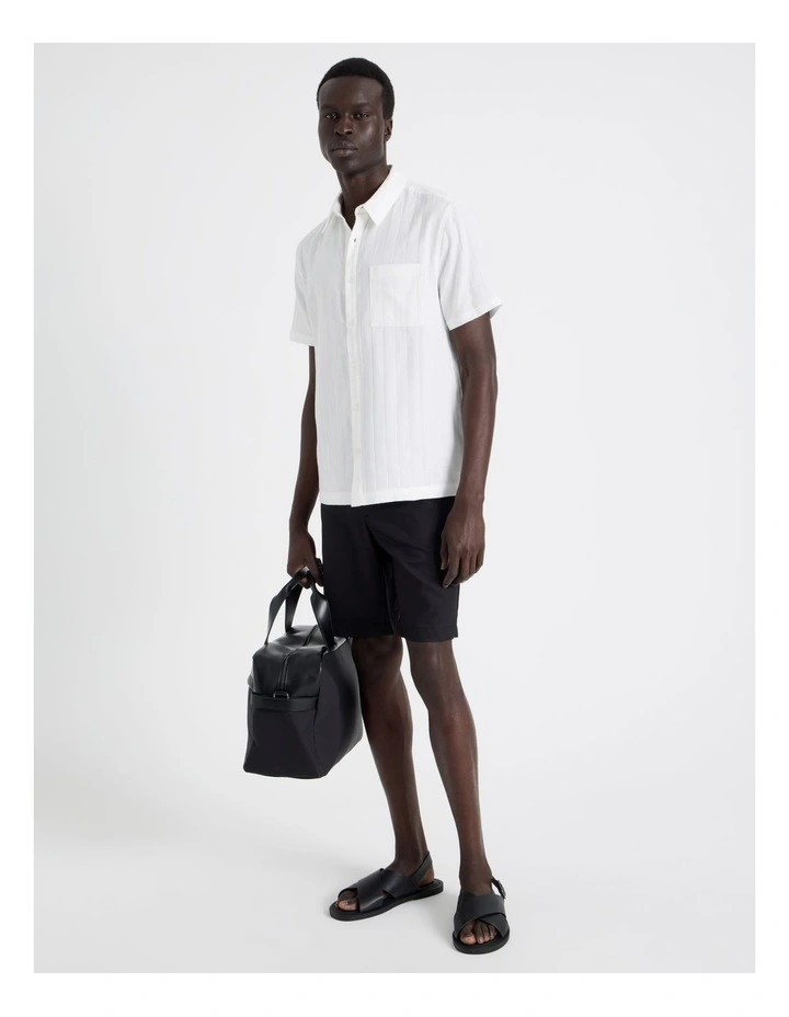 Textured Short Sleeved Shirt in White image 2