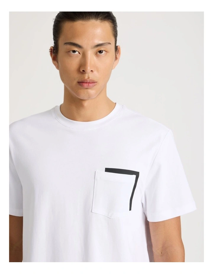 Short Sleeve Pocket T-Shirt in White image 3