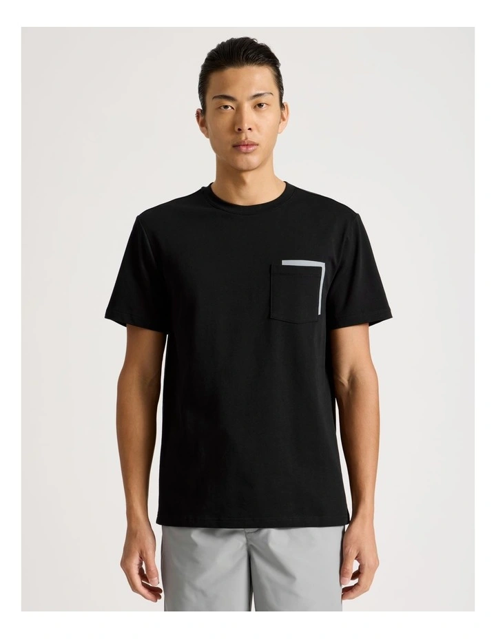Short Sleeve Pocket T-Shirt in Black image 1