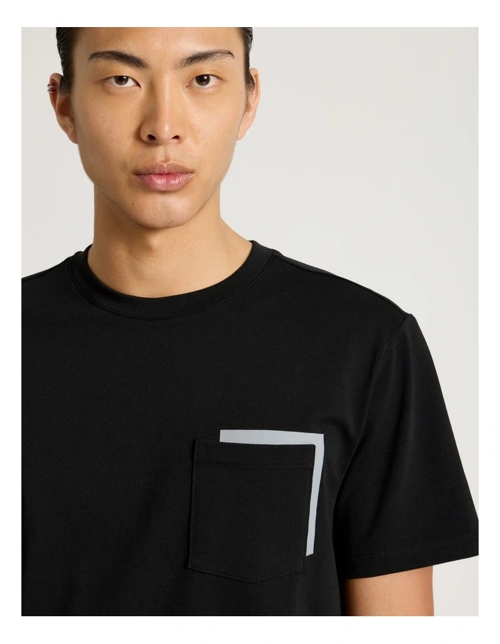 Short Sleeve Pocket T-Shirt in Black image 3