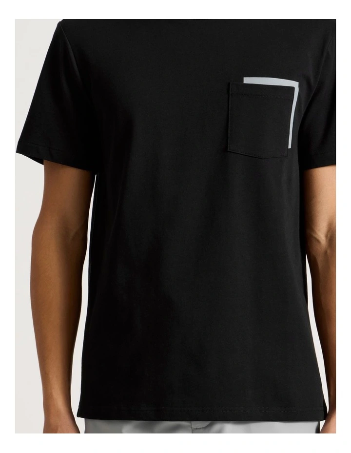 Short Sleeve Pocket T-Shirt in Black image 6