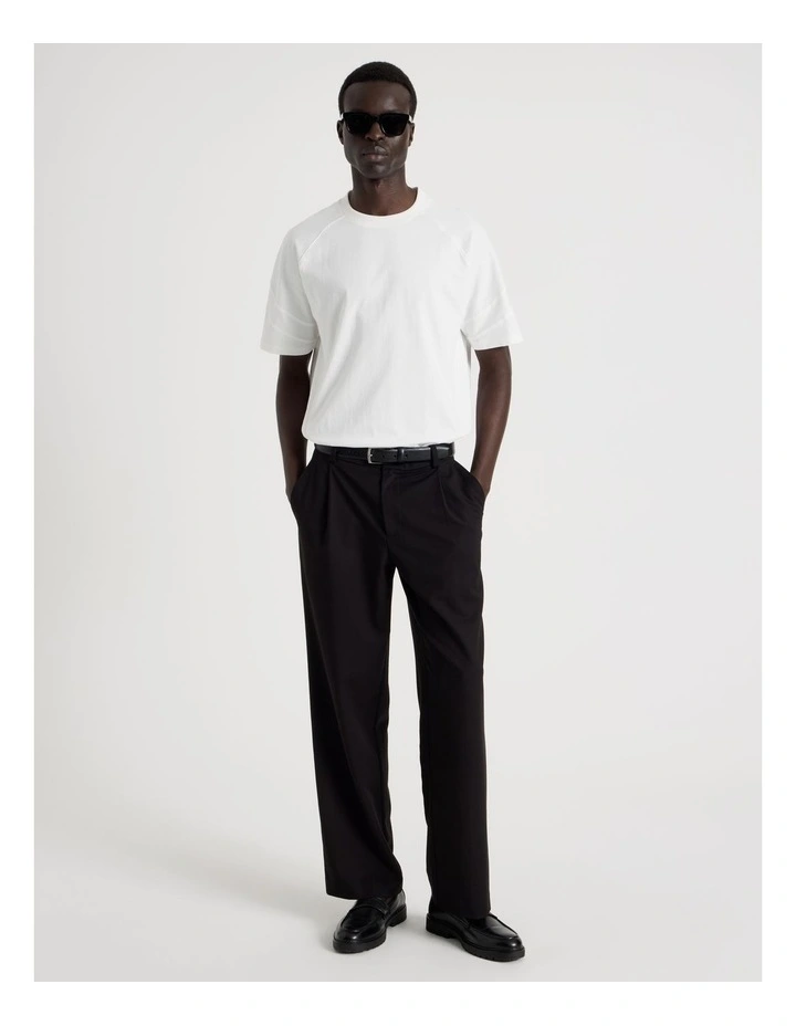 Oversized Contrast Panelled T-Shirt in White image 2