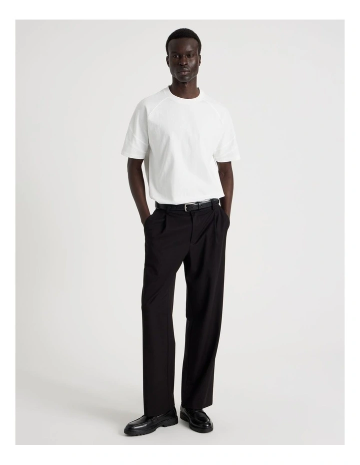 Oversized Contrast Panelled T-Shirt in White image 7