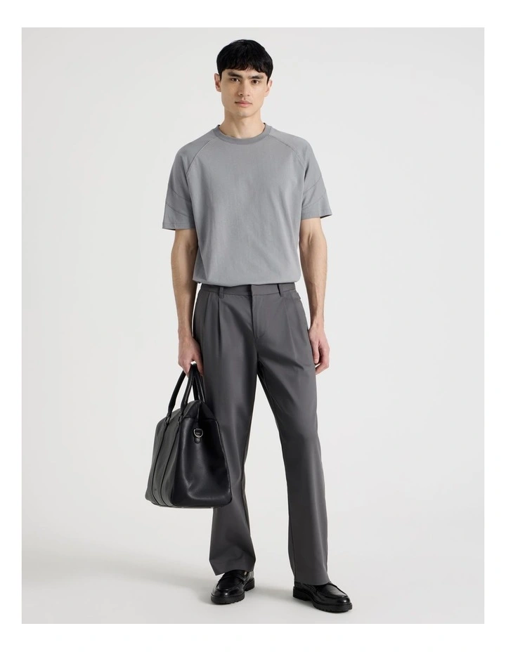 Oversized Contrast Panelled T-Shirt in Grey image 2
